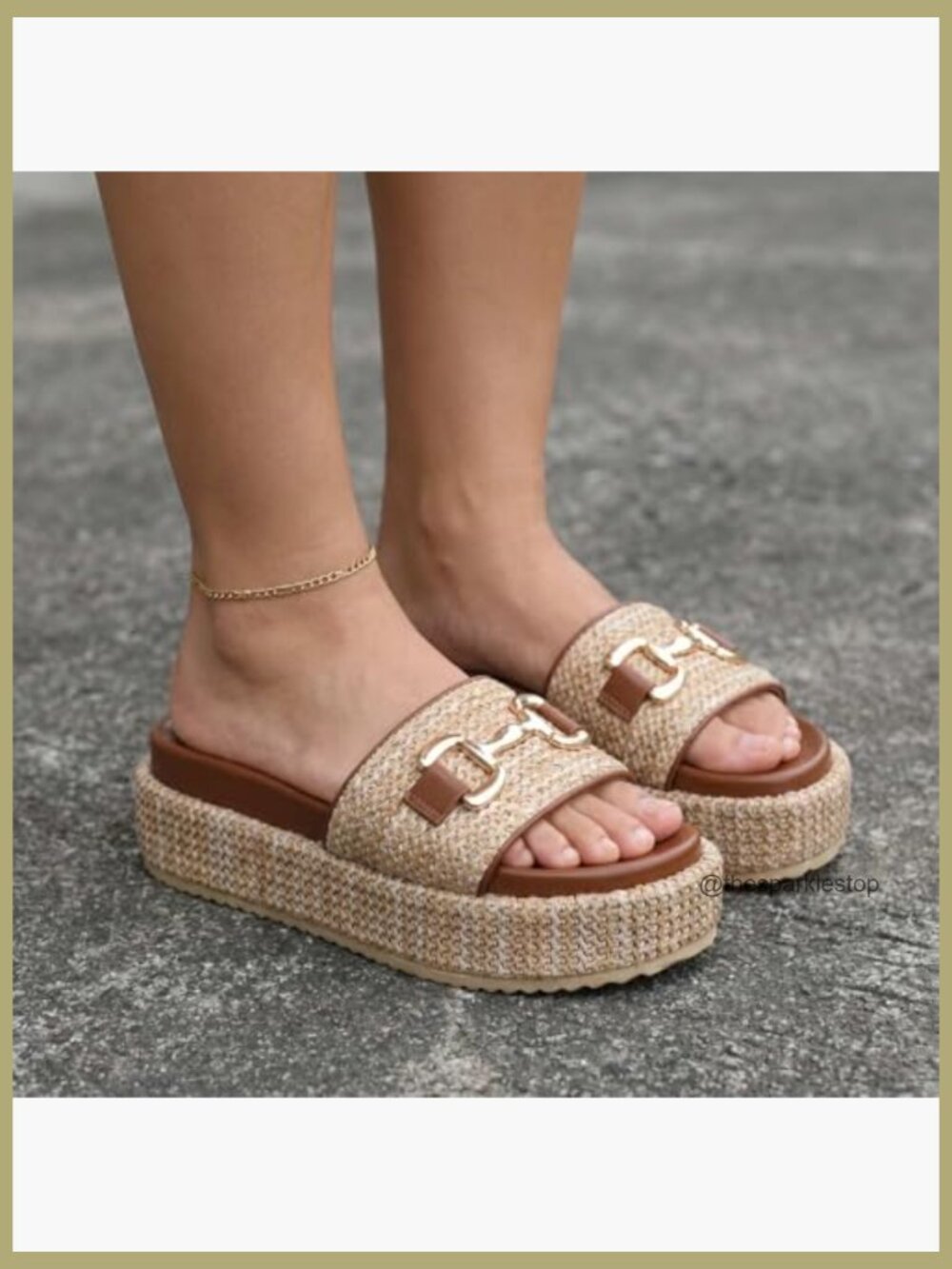 Woven Raffia Platform Espadrille Sandals Slip On Boho Slides - Picture 3 of 7